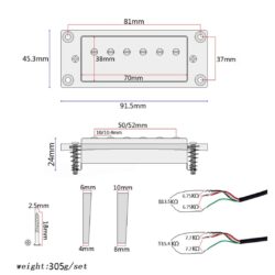 Ensemble de Micros Humbucker pour Guitare - Double Bobine - Micro Manche et Chevalet - Pièces de Rechange pour LP