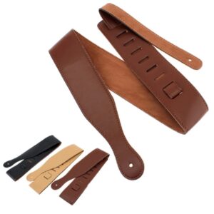 Sangle de guitare en cuir marron